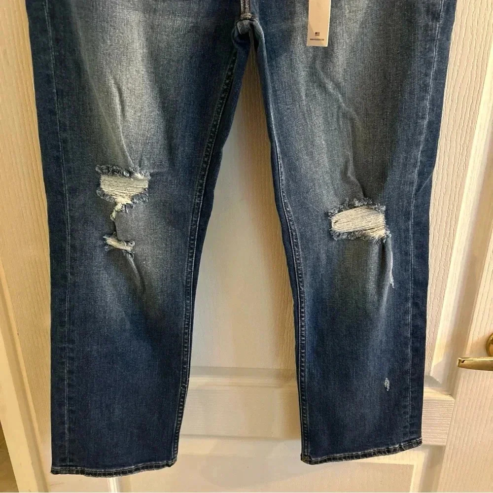 Vigoss Jeans Womens 30 Frankie Slim Straight Size 30 Distressed Button Fly NEW - Picture 3 of 11